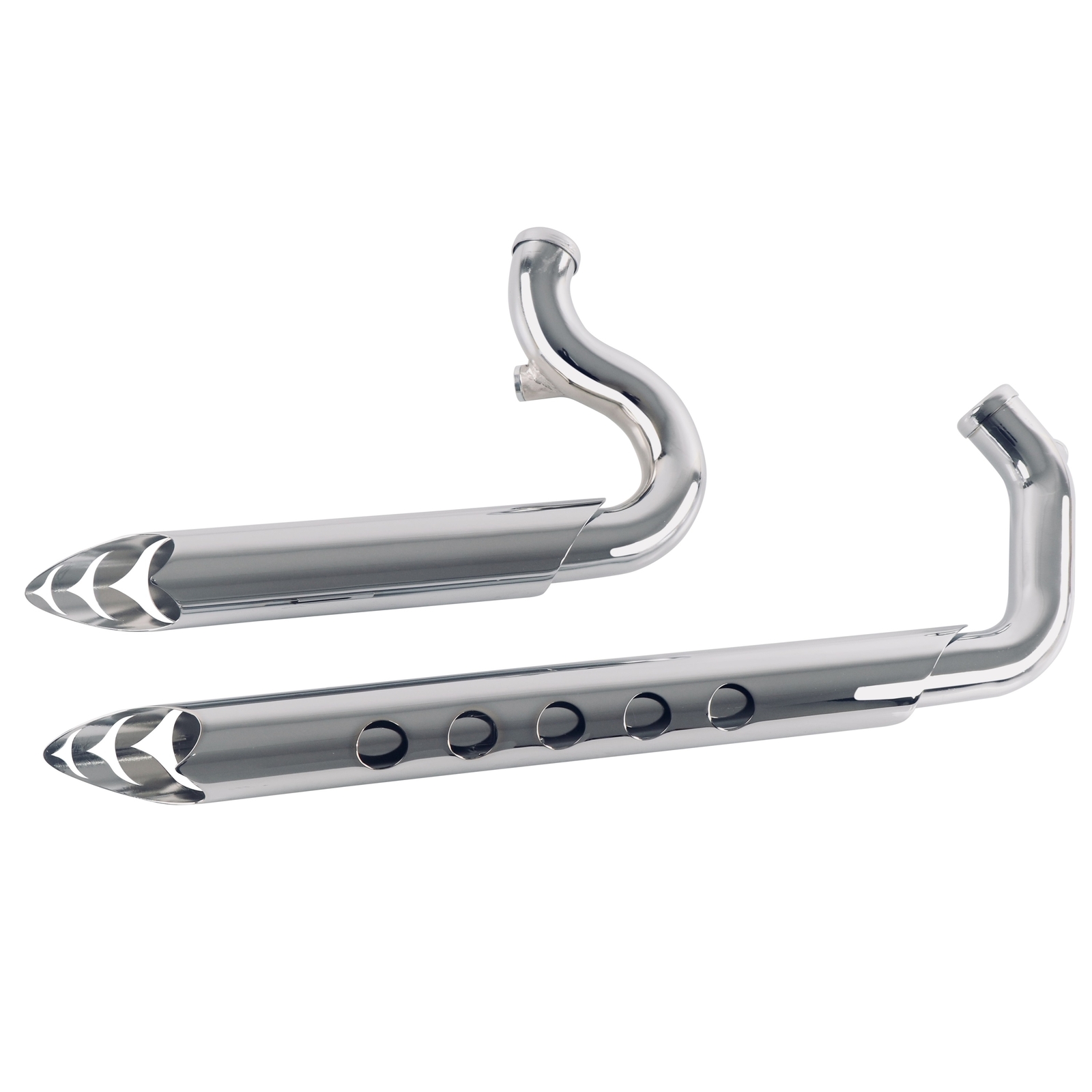 Compelling Sound 2-2 Short Drags for 2004-2022 Sportster Exhaust Pipes Chrome