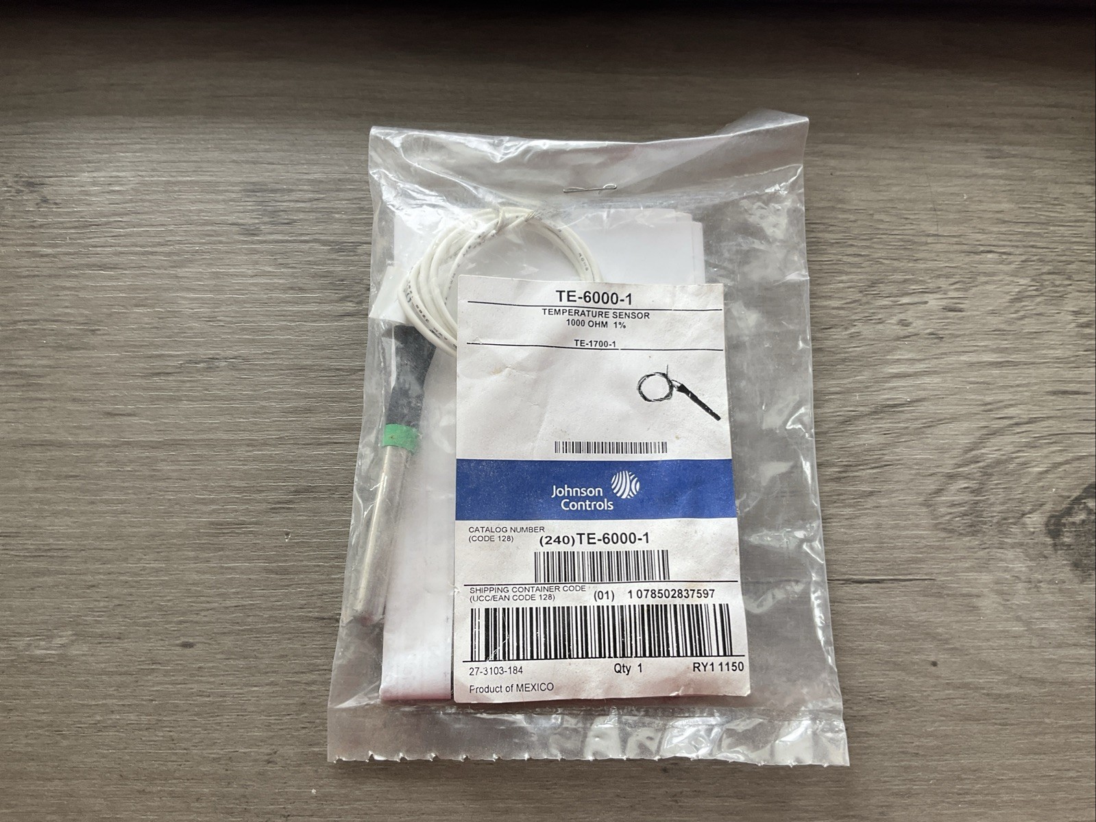 Johnson Controls TE-6000-1 temperature sensor 1000 OHM 1%