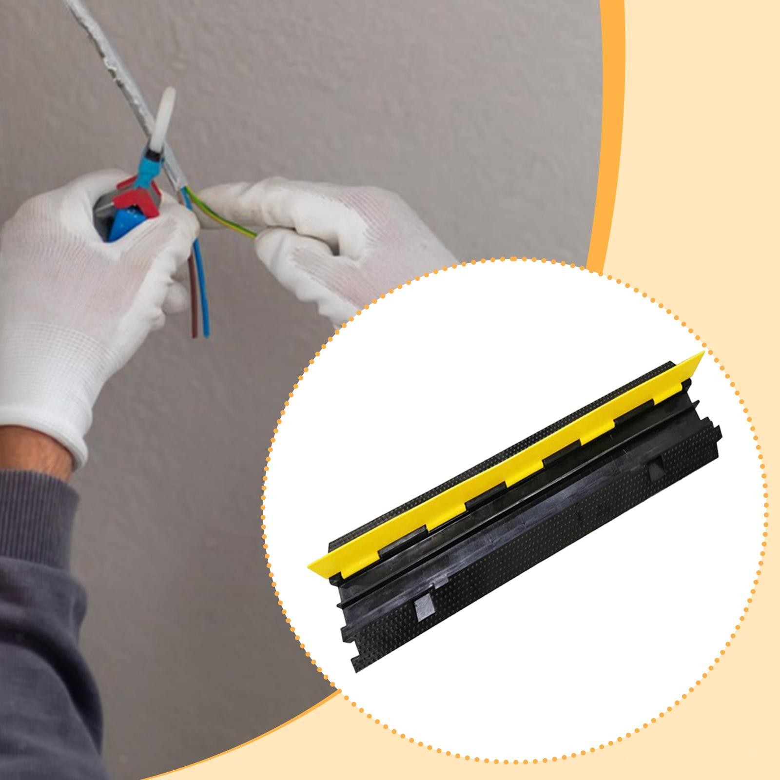 Cable Protector Ramp Rubber Wire Hose Protective for Driveway Warehouse Home