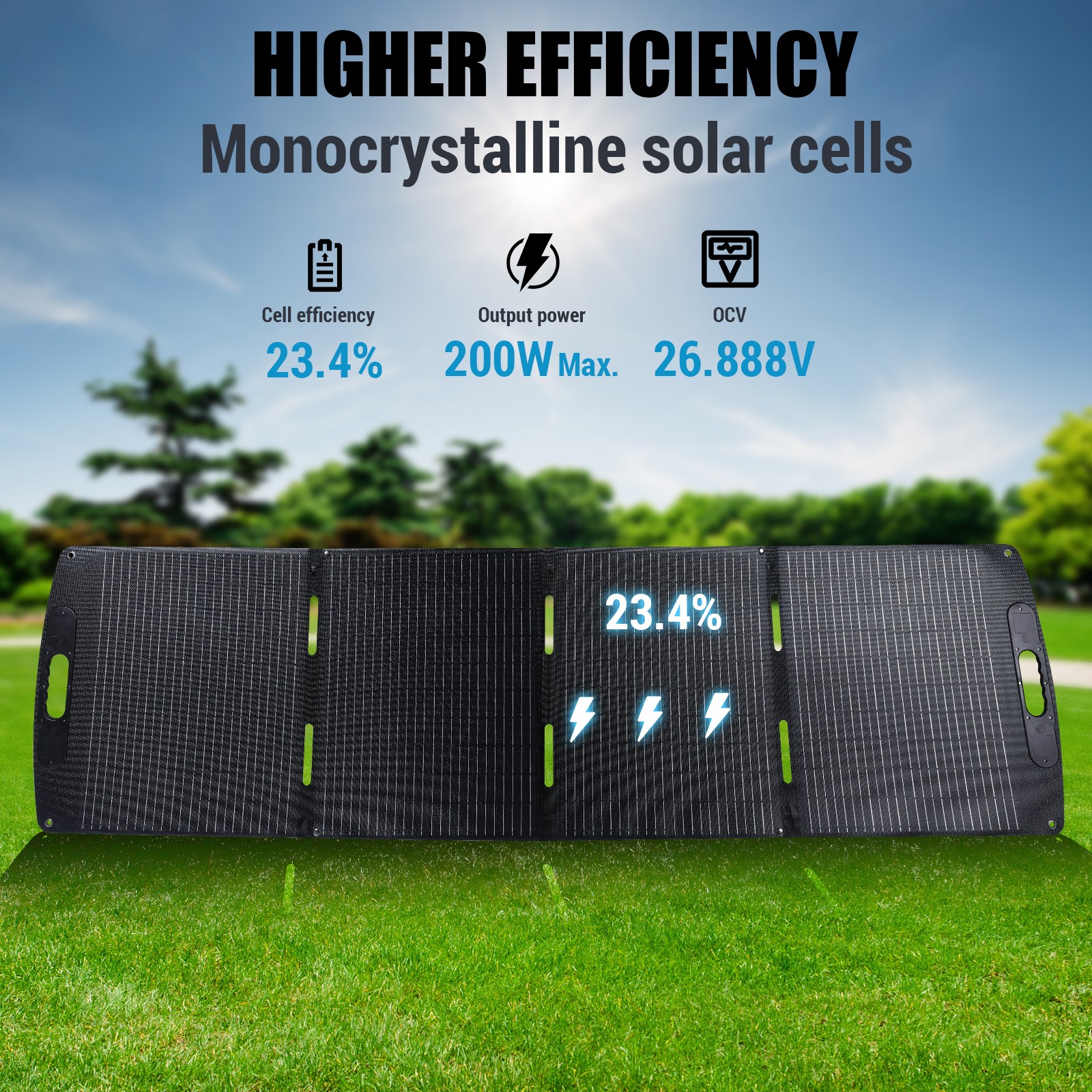 100W 200W ETFE Solar Panel Self-supporting Waterproof Portable Solar Suitcase