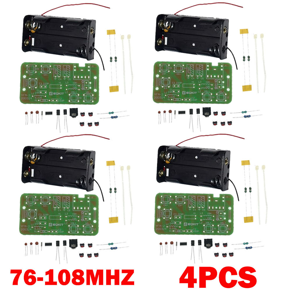 4x Radio Practice Set 76-108MHz DC2.7-3.3V DIY For FM Radio Stereo Radio Kit US