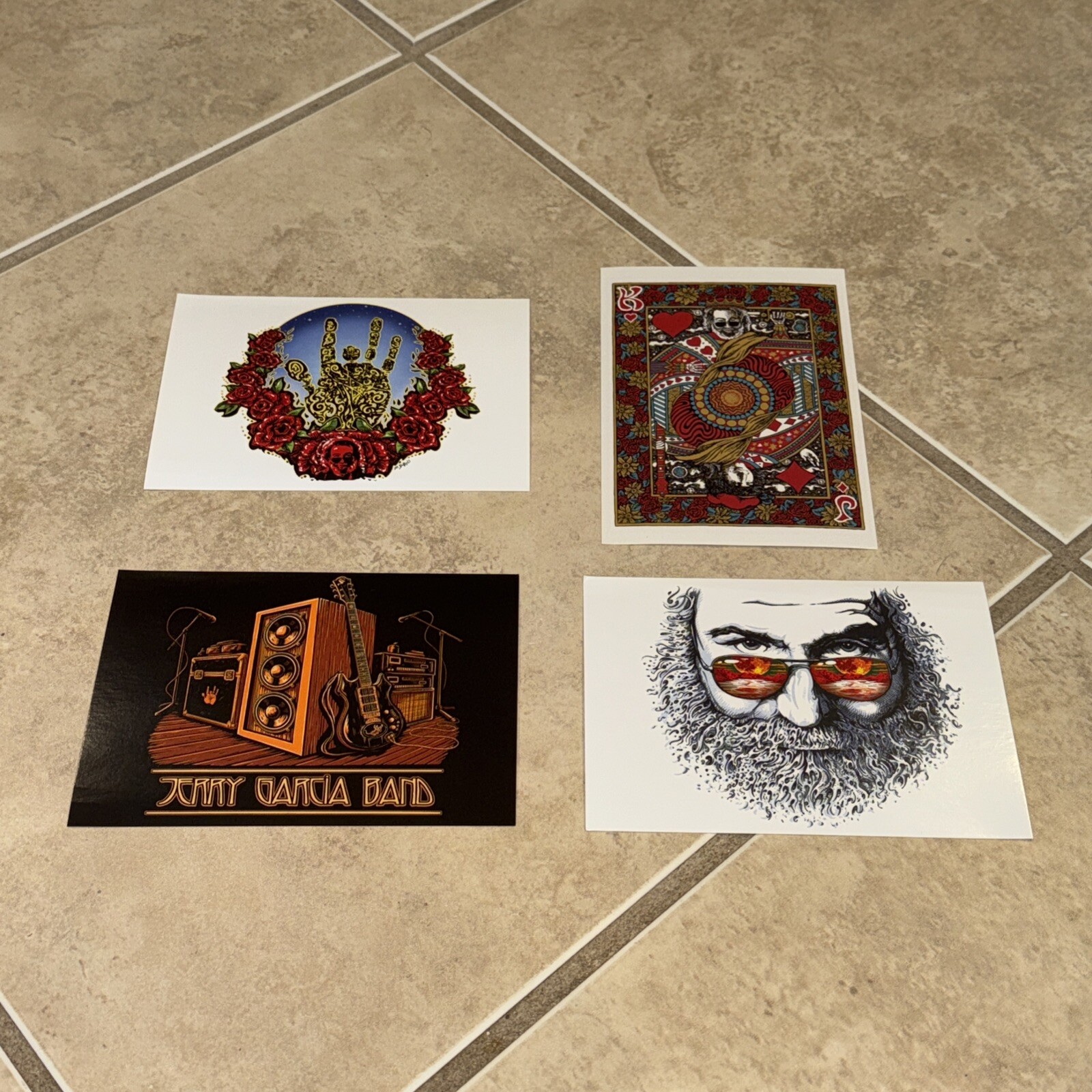 Lot of 4 Jerry Garcia Postcards Grateful Dead