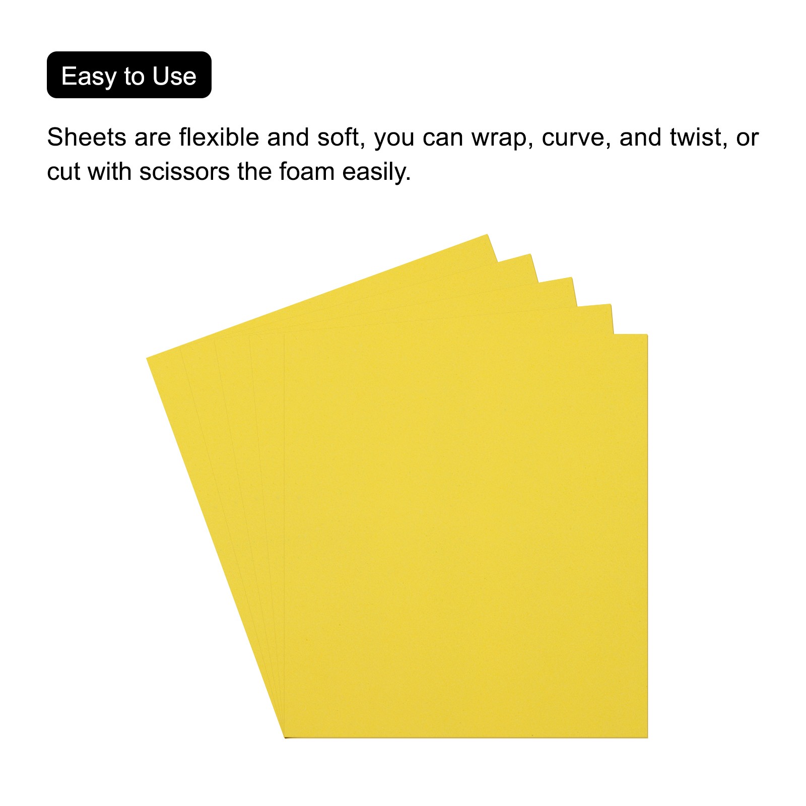 EVA Foam Sheets Lemon Yellow 19.7 Inch x 19.3 Inch 1mm Thick Crafts Sheets 5Pcs