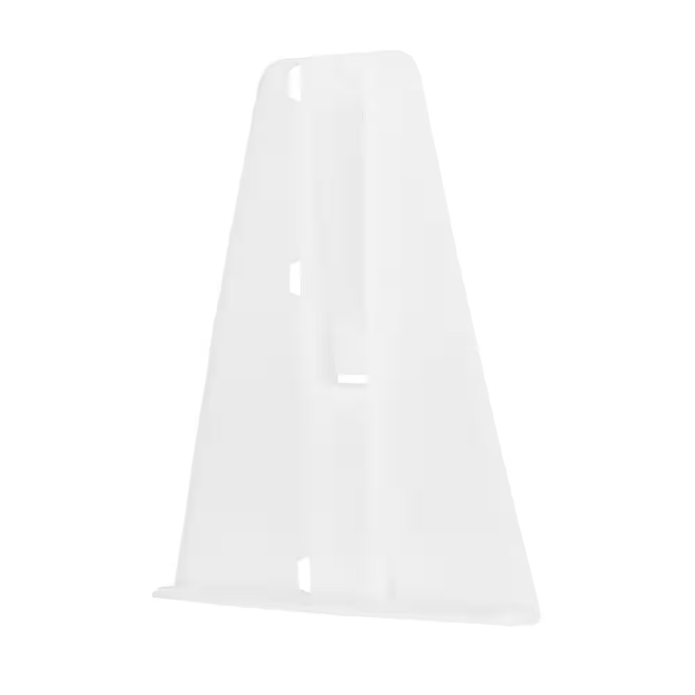 Drawer Track Delta Guide, White Plastic