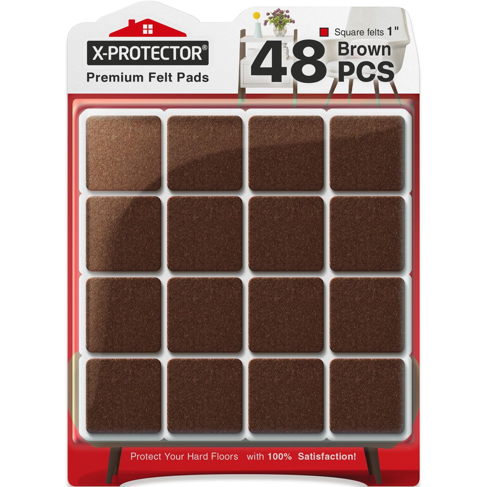 Felt Furniture Pads - 48 PCS 1 - Felt Pads Floor Protectors - Chair Felt Pads...