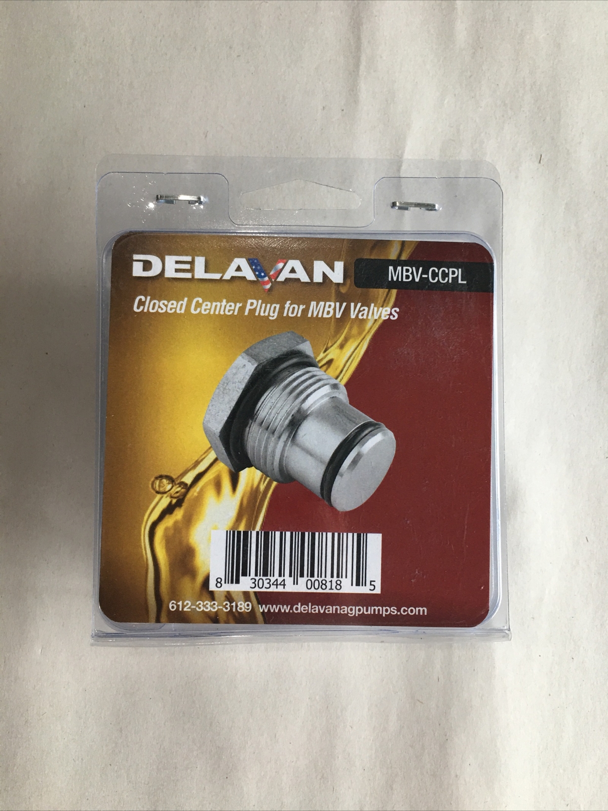 Delavan MBV-CCPL Closed Center Plug For MBV Valves