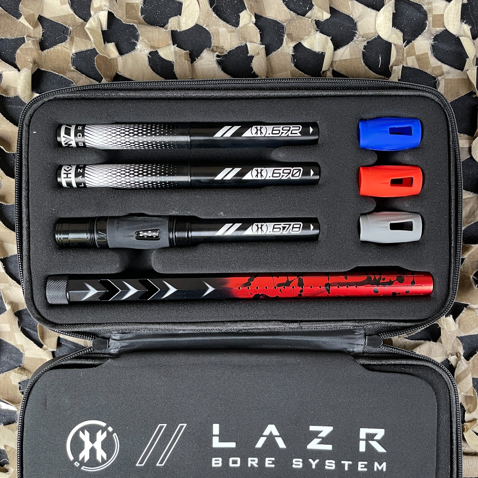 HK Army 15" LAZR Elite Fossil Barrel Kit Black Inserts - Red/Black Splash- AC