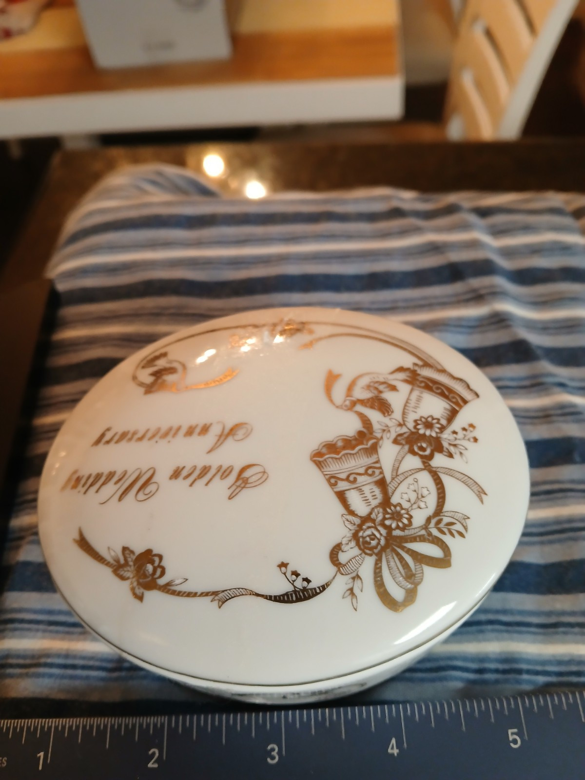 Lefton Ceramic 50 Year Trinket BOX