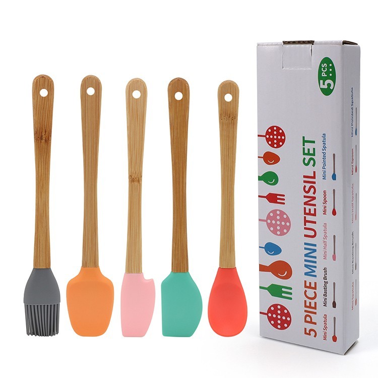 Mini Utensilios De Cocina Antiadherentes de silicona x 5 Piezas