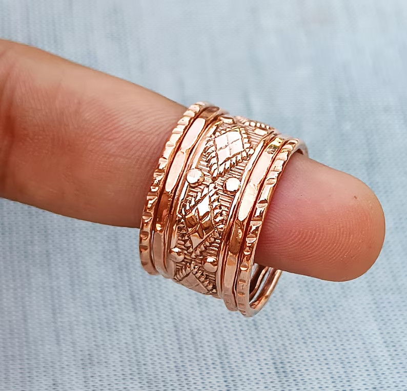 100% Pure Copper Band Ring, Pure Copper Ring for Men& Women, Handmade  All Size