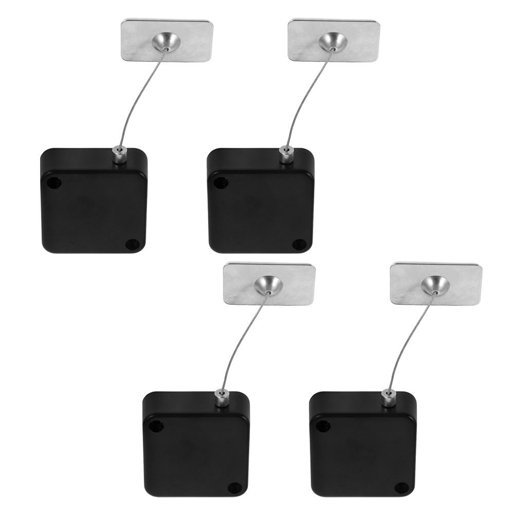 4 Pcs Retractable Security Cable Tv Remote Tether Anti-theft Wire Lock for