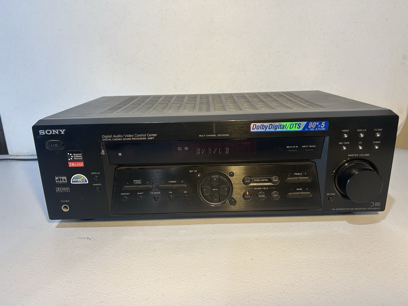 Sony STR-DE475 5.1 Channel A/V Receiver Dolby Digital DTS Pro Logic Radio Tuner