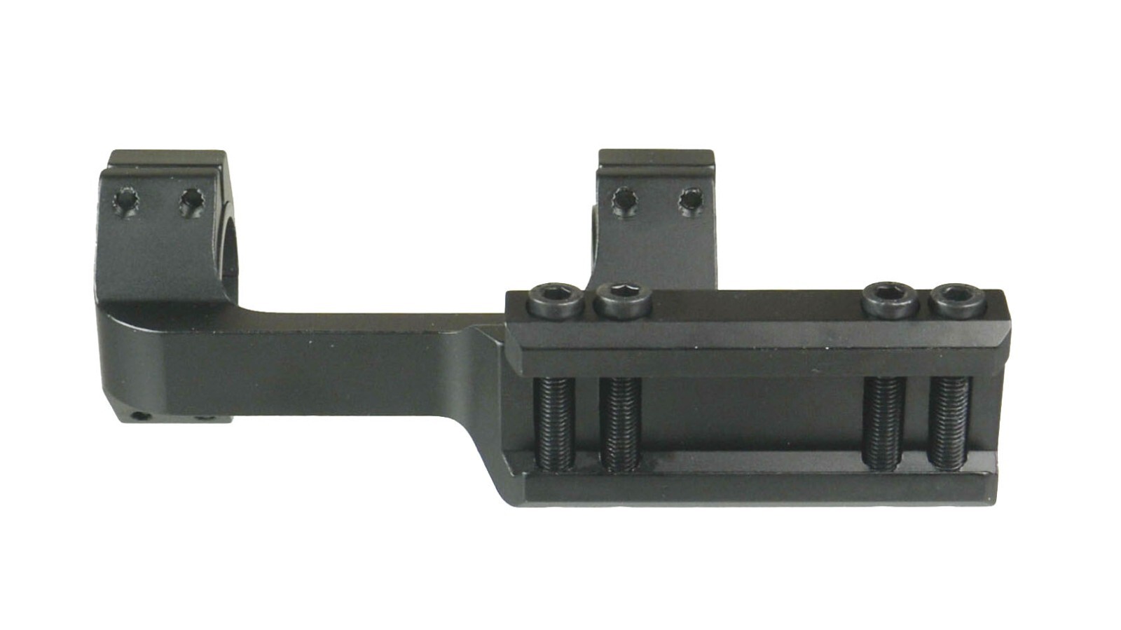 Black 30mm Offset Cantilever Picatinny Weaver Scope Ring Mount With 1" Inserts