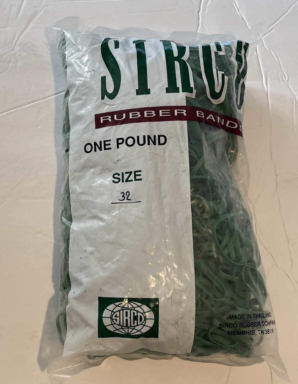 Sirco rubber bands, one pound, size 32 Green