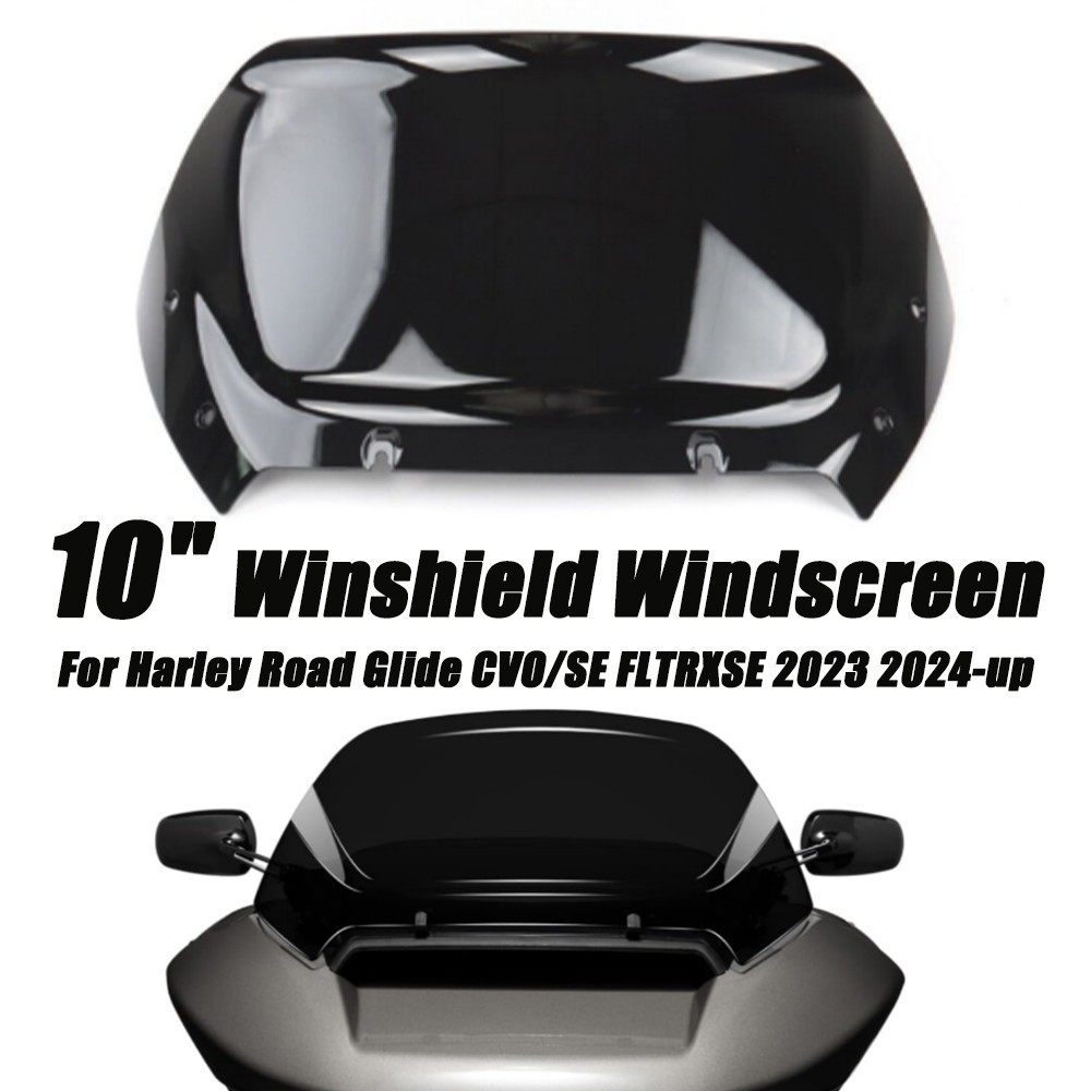 10" Black Windshield for Harley Touring Road Glide 2023 2024 FLTRX Windscreen