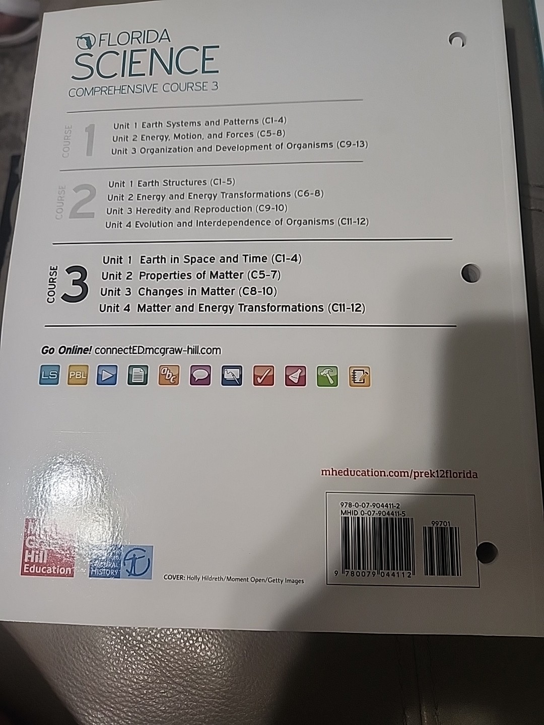 8th Grade 8 McGraw Hill Florida Science Comprehensive Course 3 Student Bundle