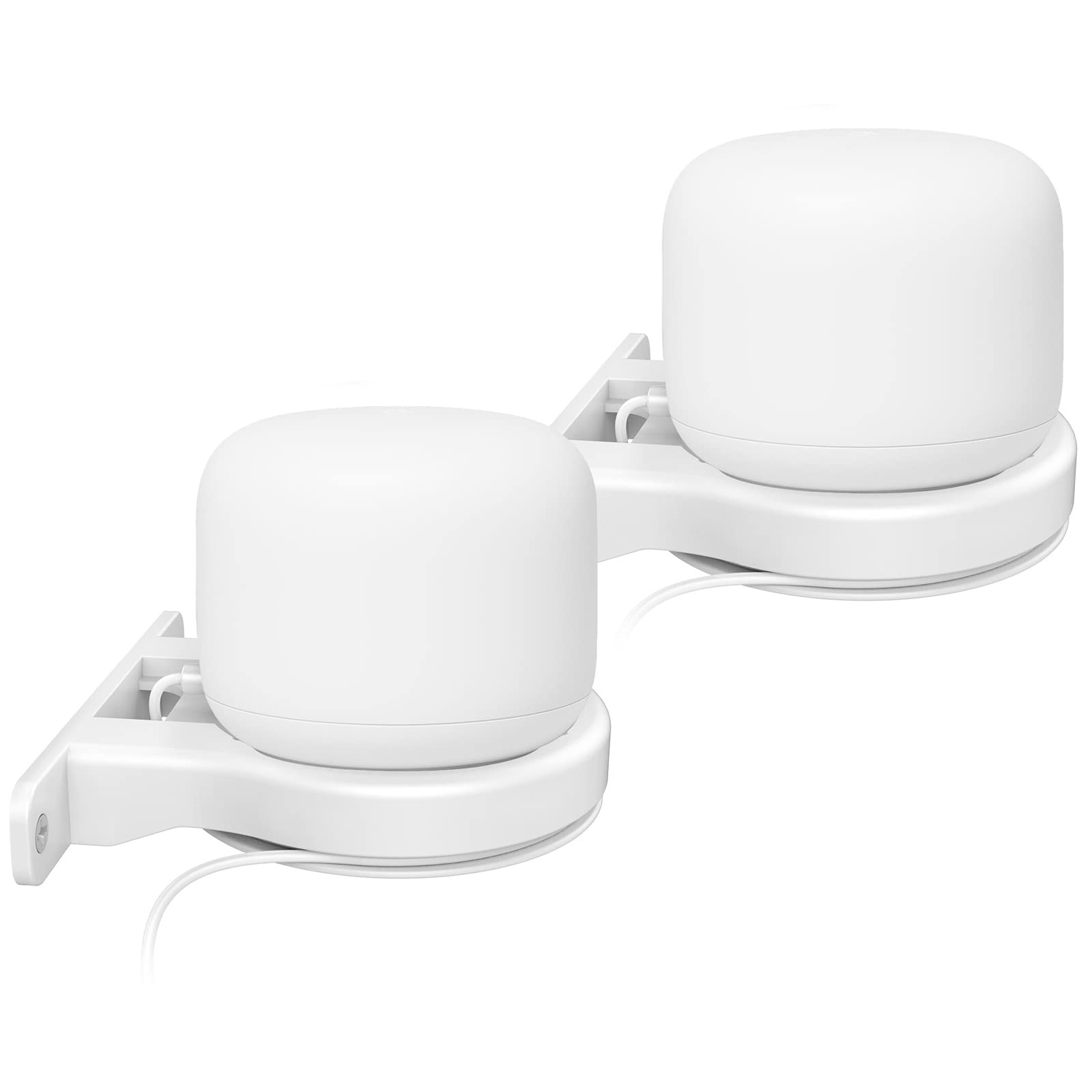 2-Pack ABS Wall Mount for Google Nest Wifi Router – Sleek & Secure (White)