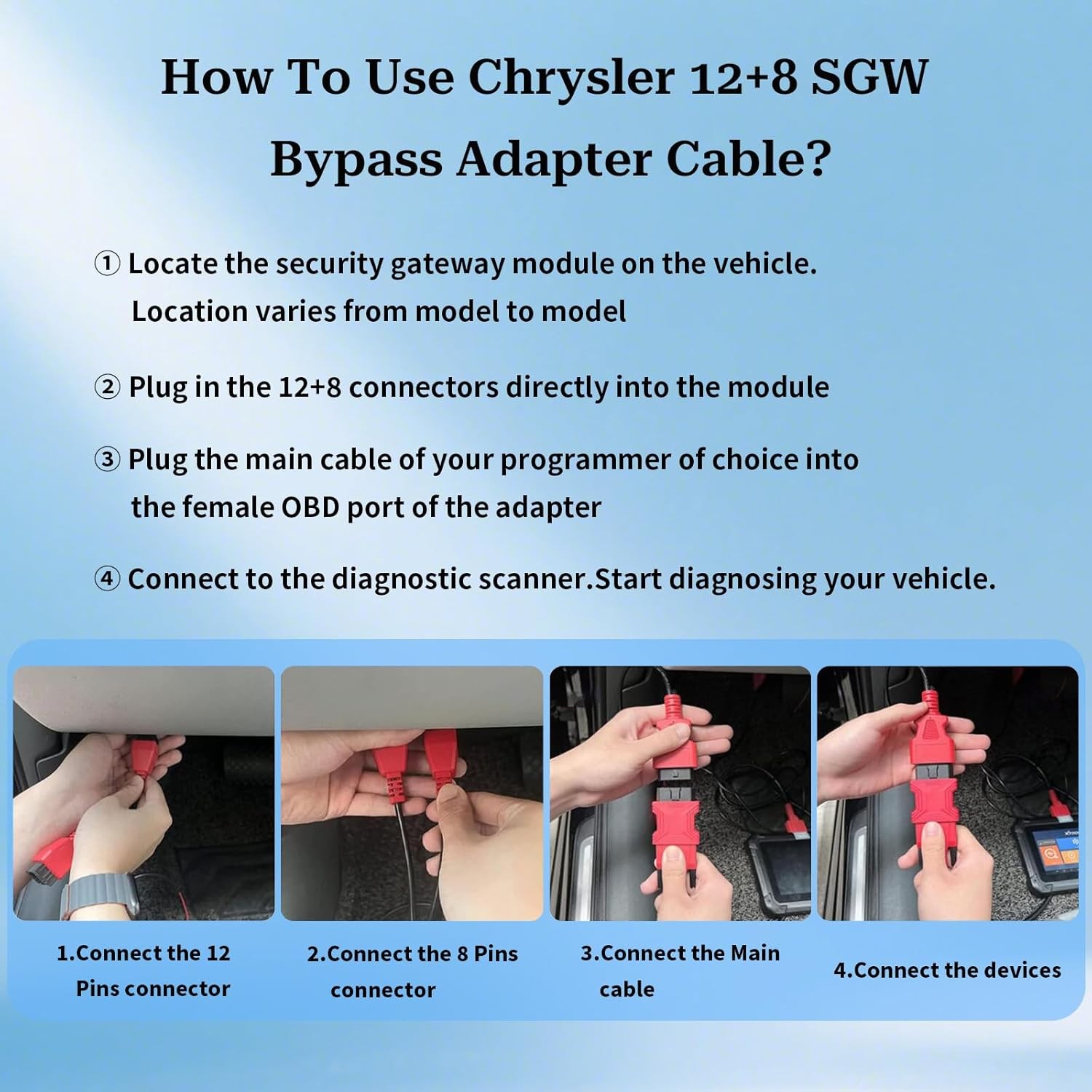 FCA Chrysler OBD2 Security Bypass Cable Adapter SGW Gateway Bypass for FCA