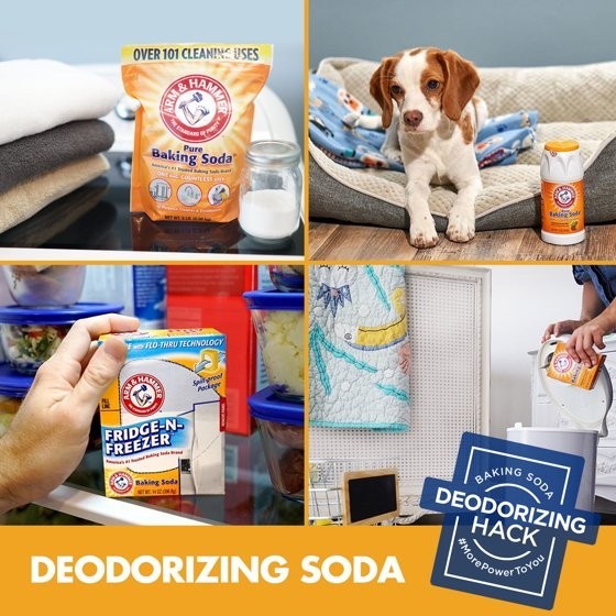 (5 pack) ARM & HAMMER Baking Soda Fridge-n-Freezer Odor Absorber, 14 oz Box