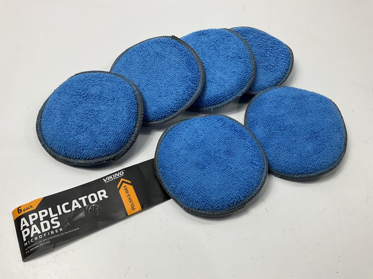 Viking 862400 5" Blue Microfiber Applicator Pads, Pack Of 6