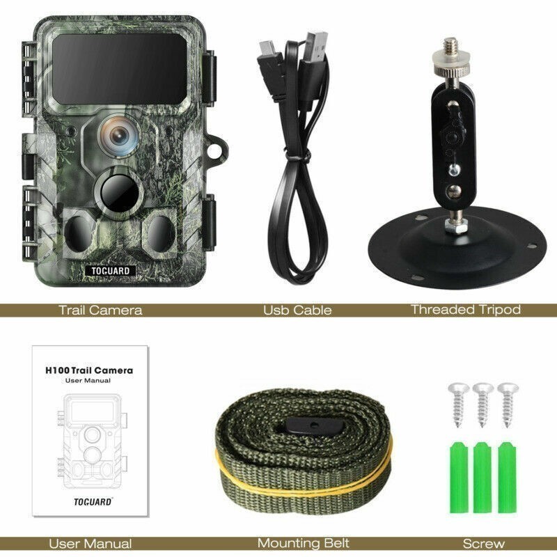 4K Hunting Trail Camera WiFi Bluetooth 30MP Wildlife Waterproof Cam Night Vision