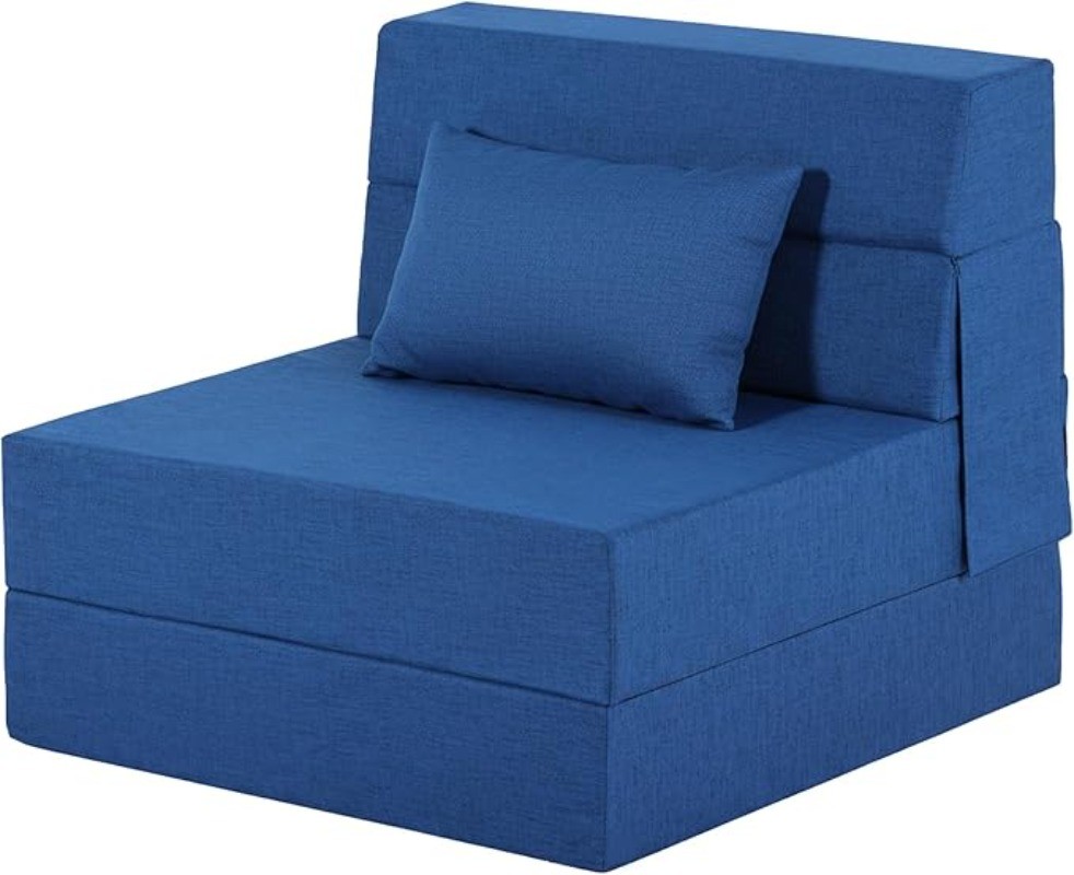 Convertible Fold Out Sofa Bed Sleeper Chair with Pillow Washable Cover Single