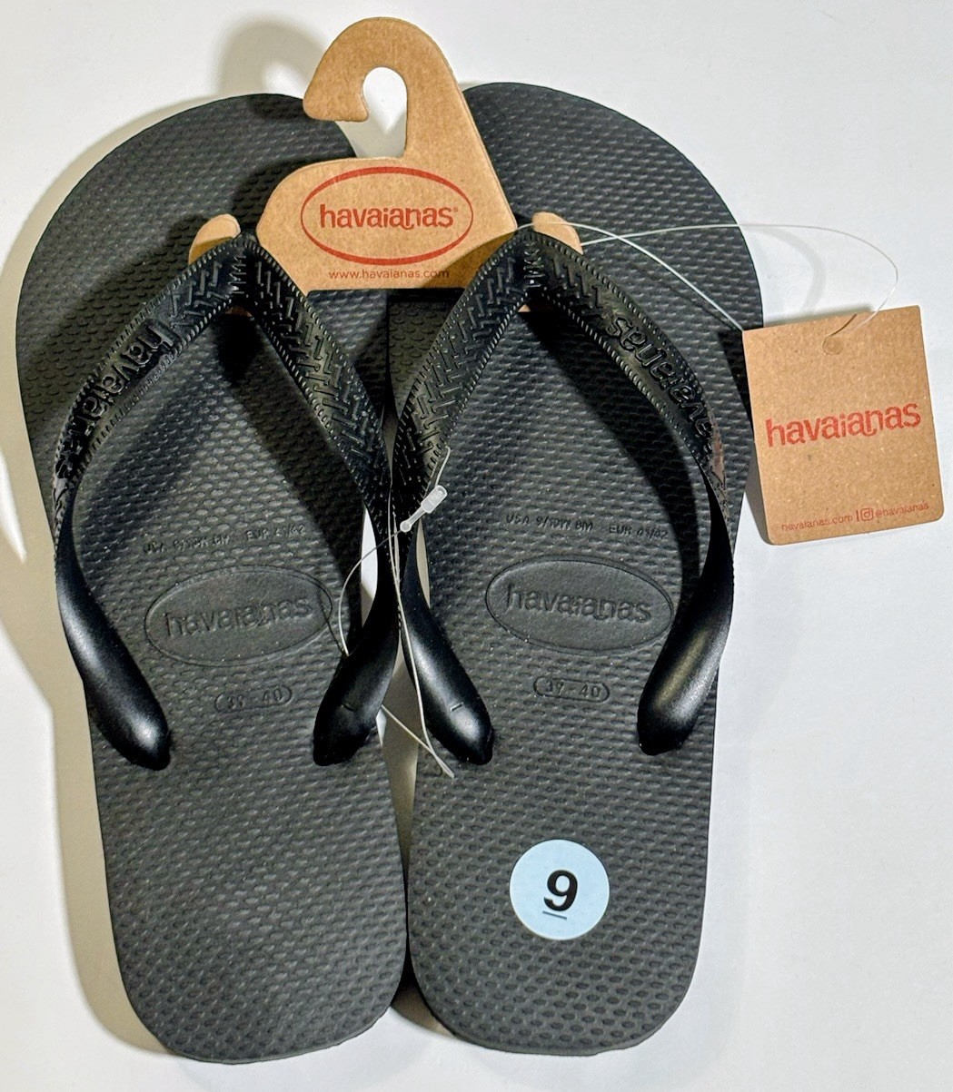 🩴 🇧🇷 Havaianas Brazil Unisex Sandals Black US Women’s 9/10 & Men’s 8