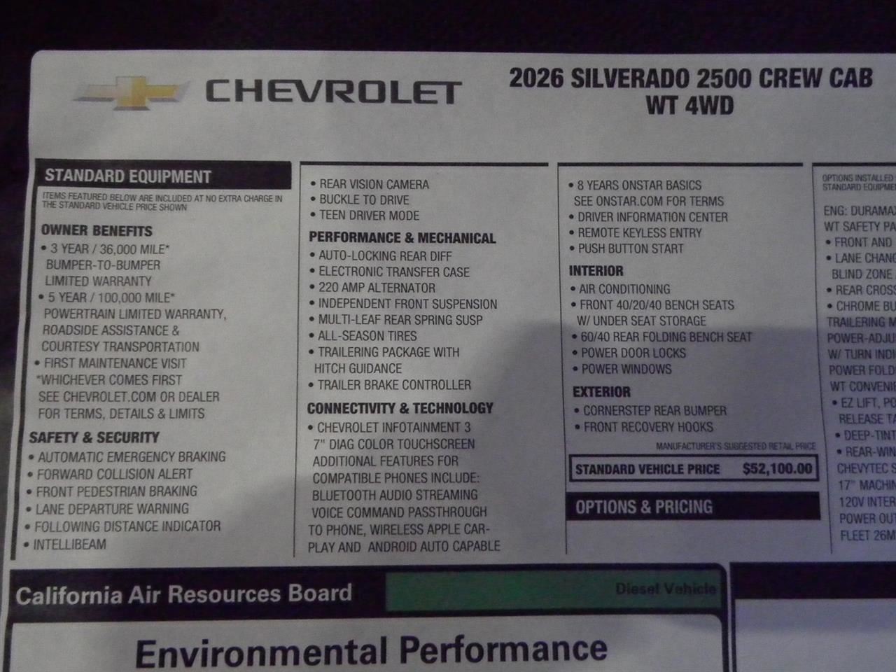 2026 Silverado 2500 2500HD Upper Air Shutter
