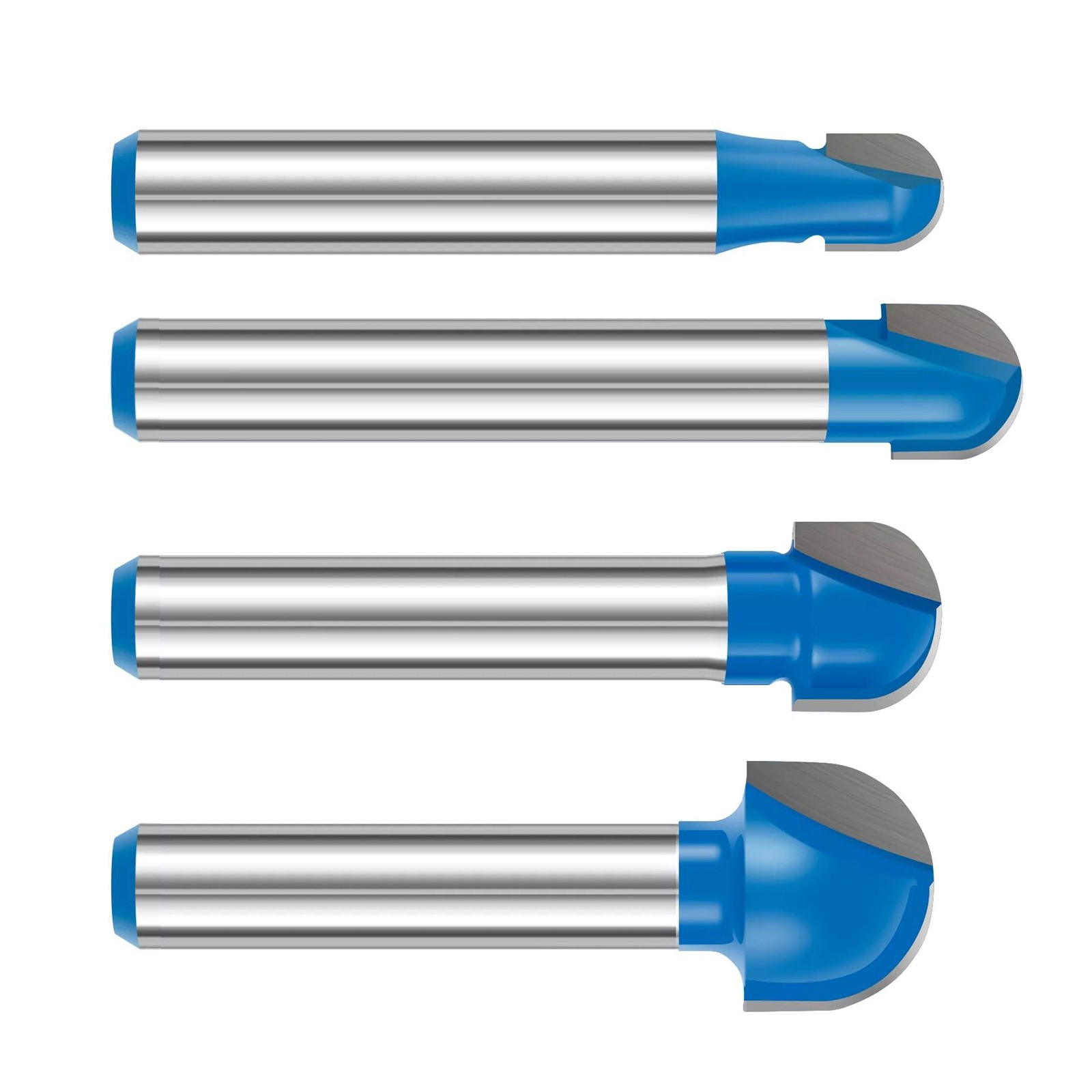 4PCS New 1/4 Inch Shank Carbide Round Nose Core Router Bit Set Replacement