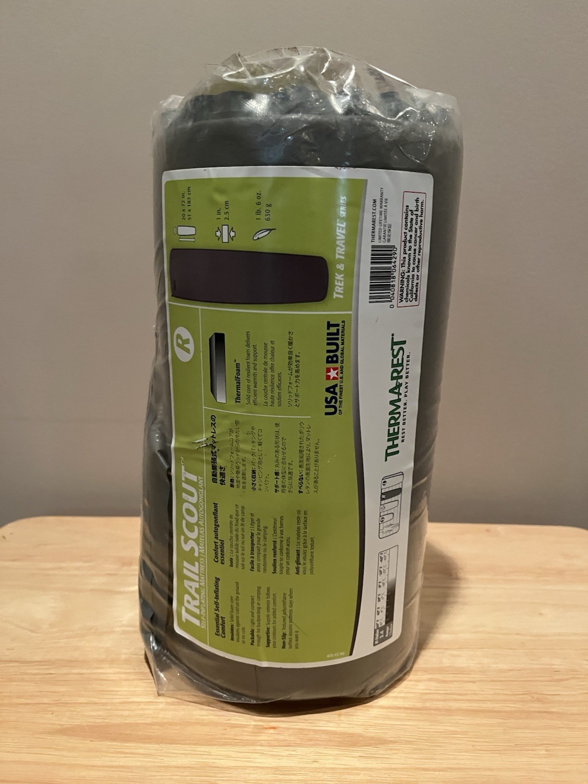 NEW Therm-a-Rest Trail Scout Self-Inflating Sleeping Pad R 20x72 USA