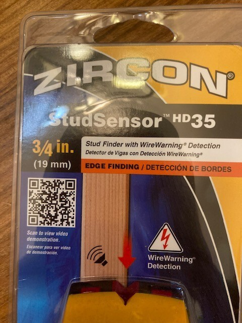 Zircon StudSensor HD25 3/4" Hand Held Stud Finder New in Original Packaging