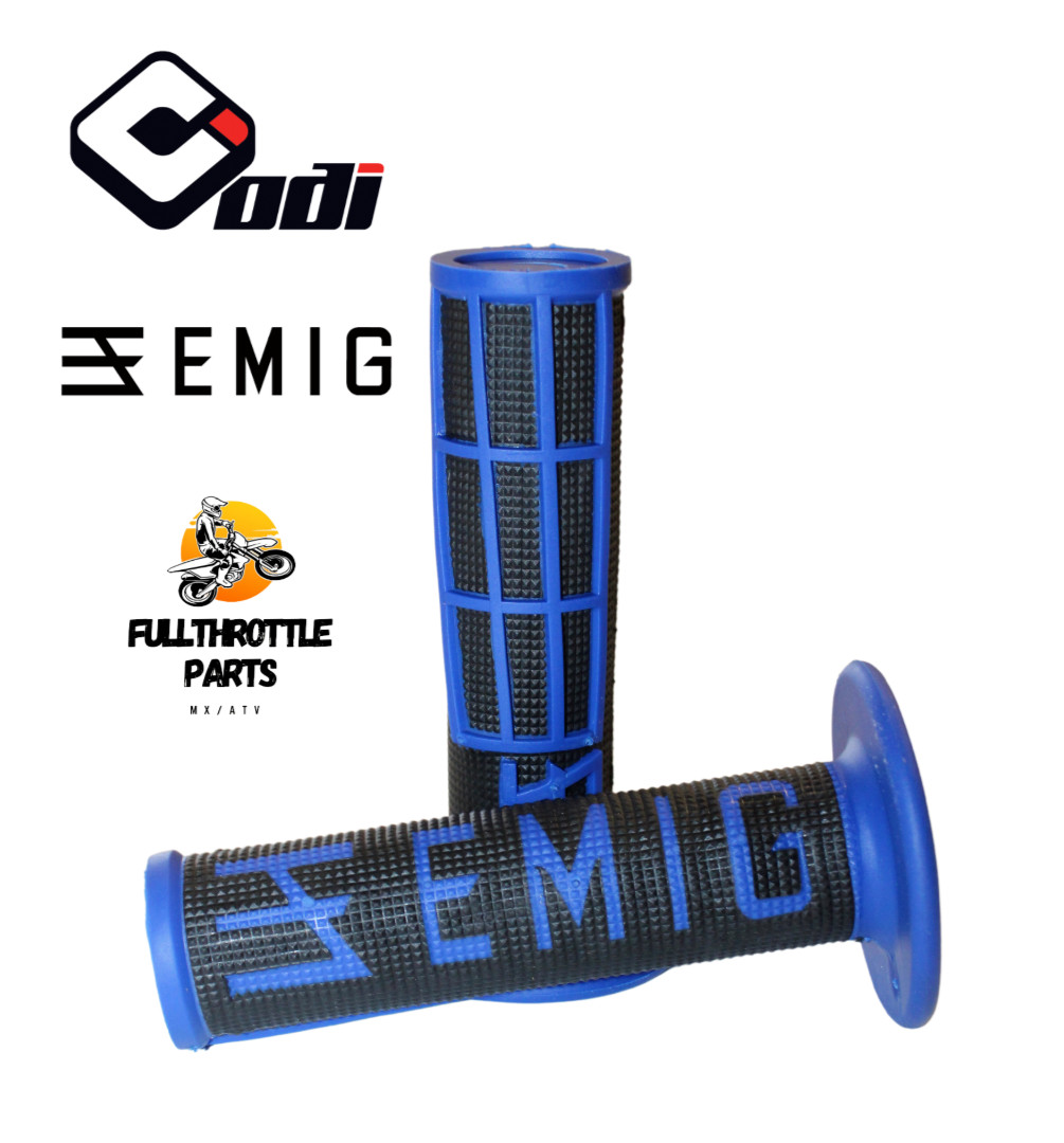 ODI EMIG Blue - V2 Half Waffle - Dirt Bike Grips 7/8" (22mm) - YZ CRF KX KTM RMZ
