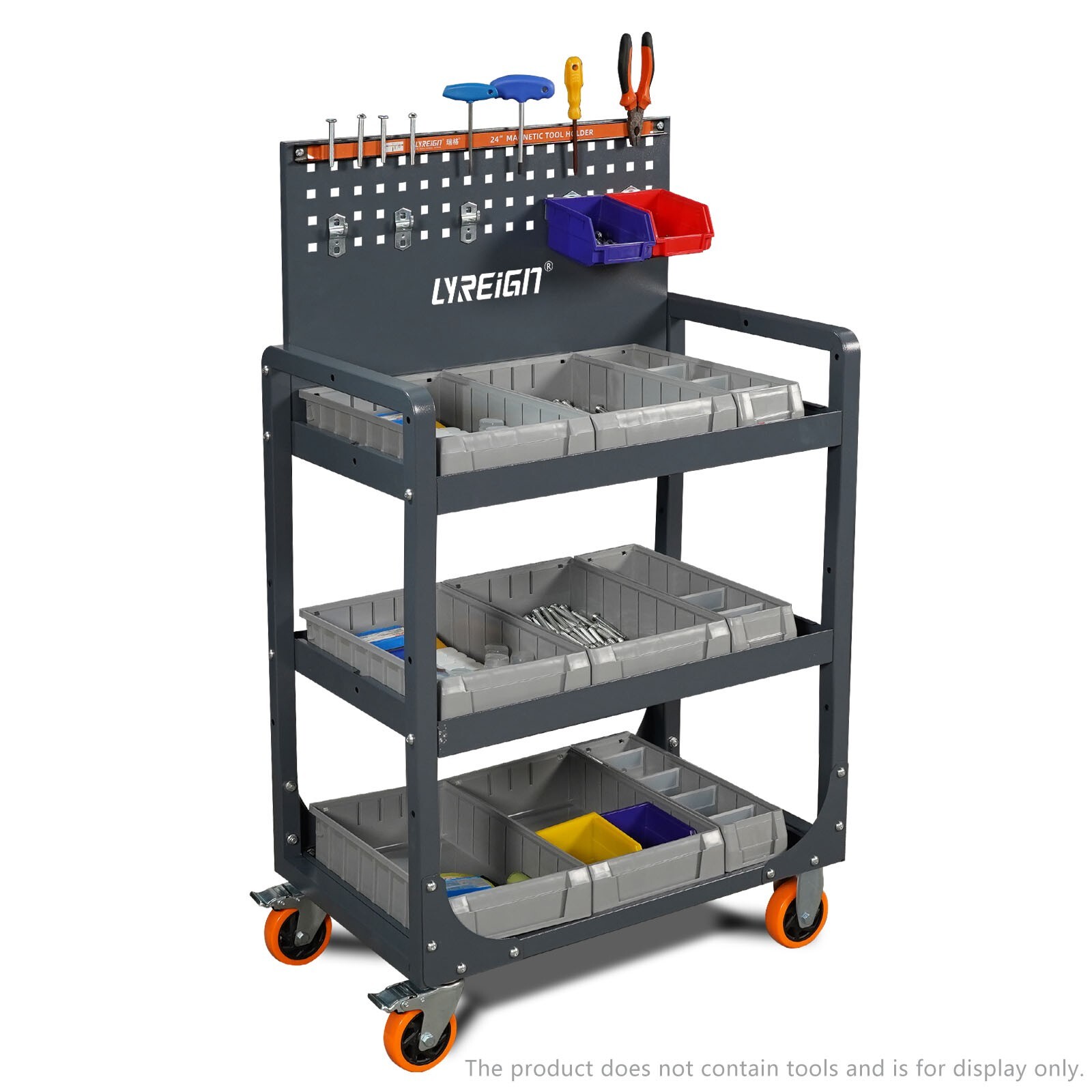 3 Tier Tool Cart Roller Cabinet Heavy Duty Garage Workshop With Drawers