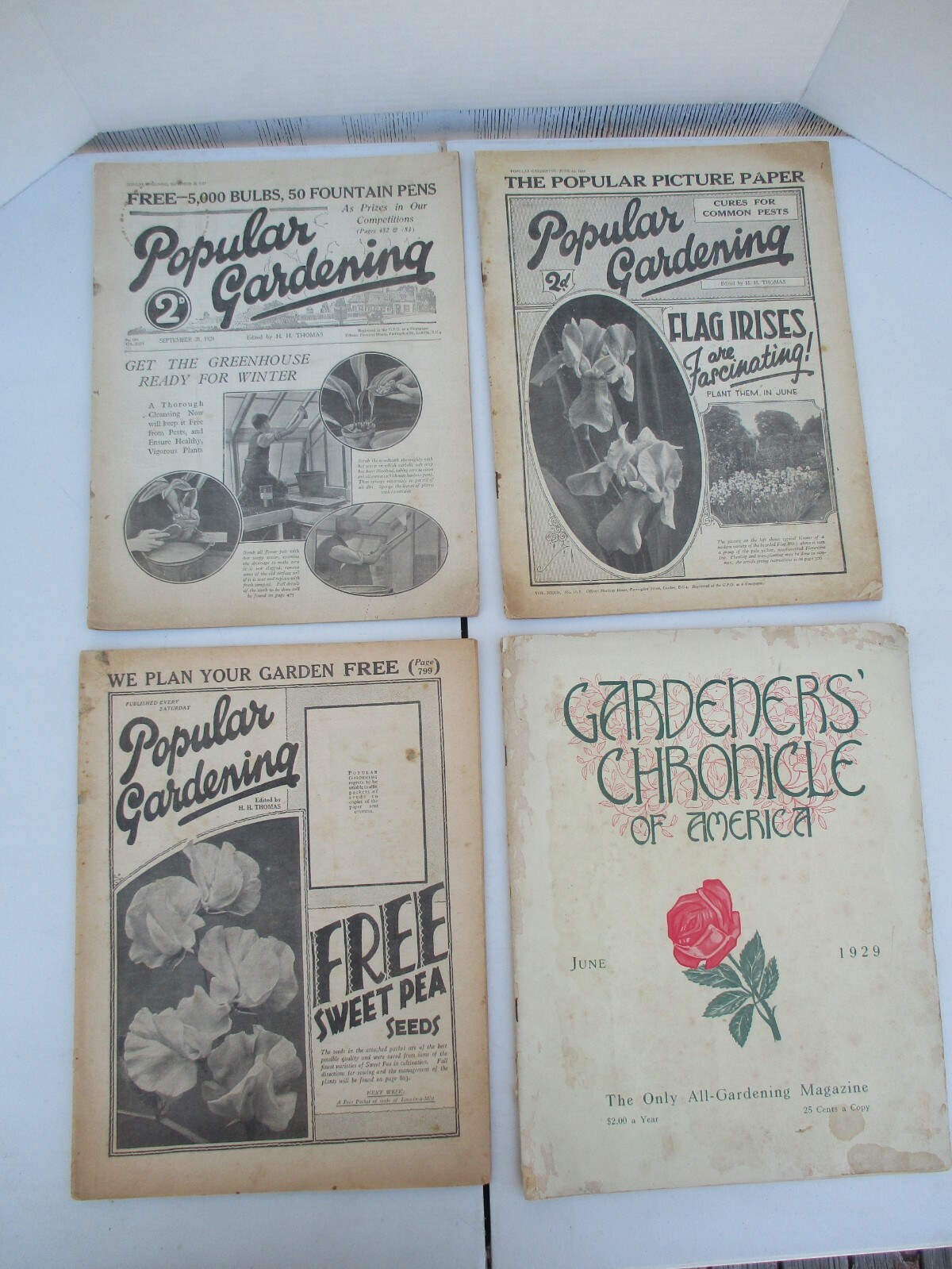 Gardeners Chronicle of America 1929 & 3 Popular Gardening Magazine (1929/30/32)