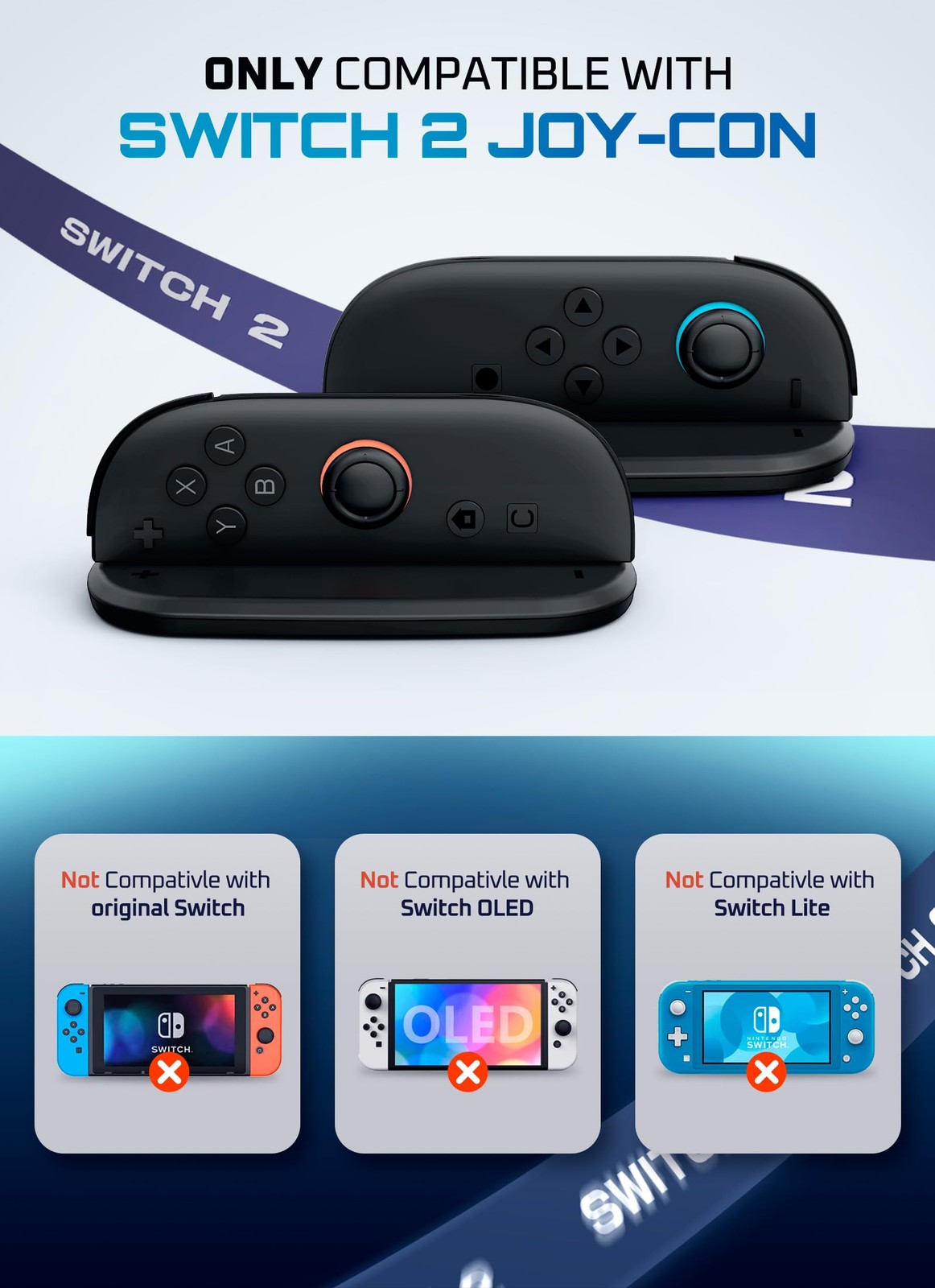 SUPCASE Switch 2 Joy Con Mouse Grip Adapter Black