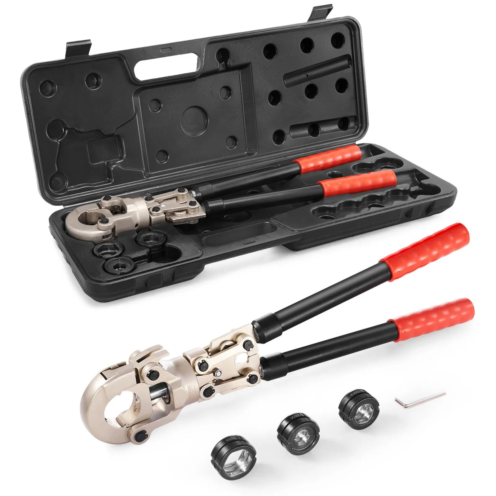 Copper Press Tool Tube Fittings Crimping Kit, Pro Press Crimper with 1/2", 3/4",
