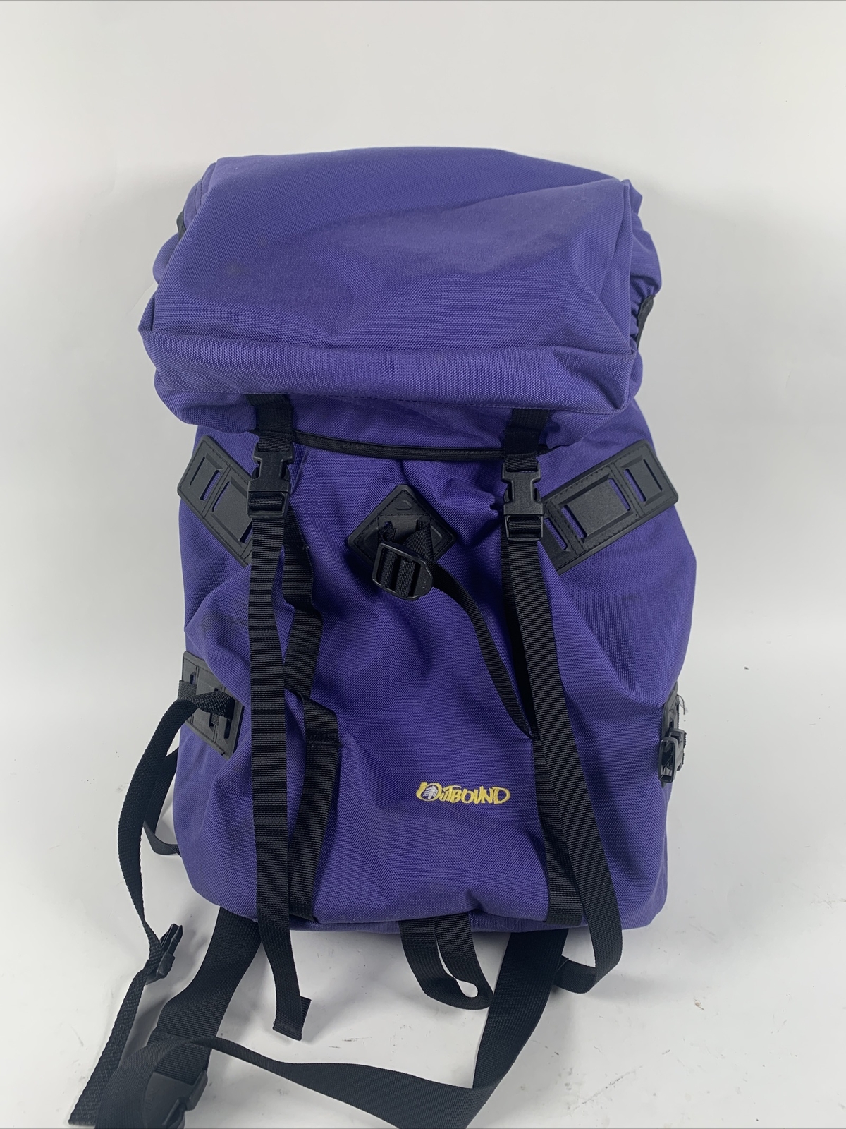 Outbound Hiking Backpack Large Bag Purple Black Straps Back Support