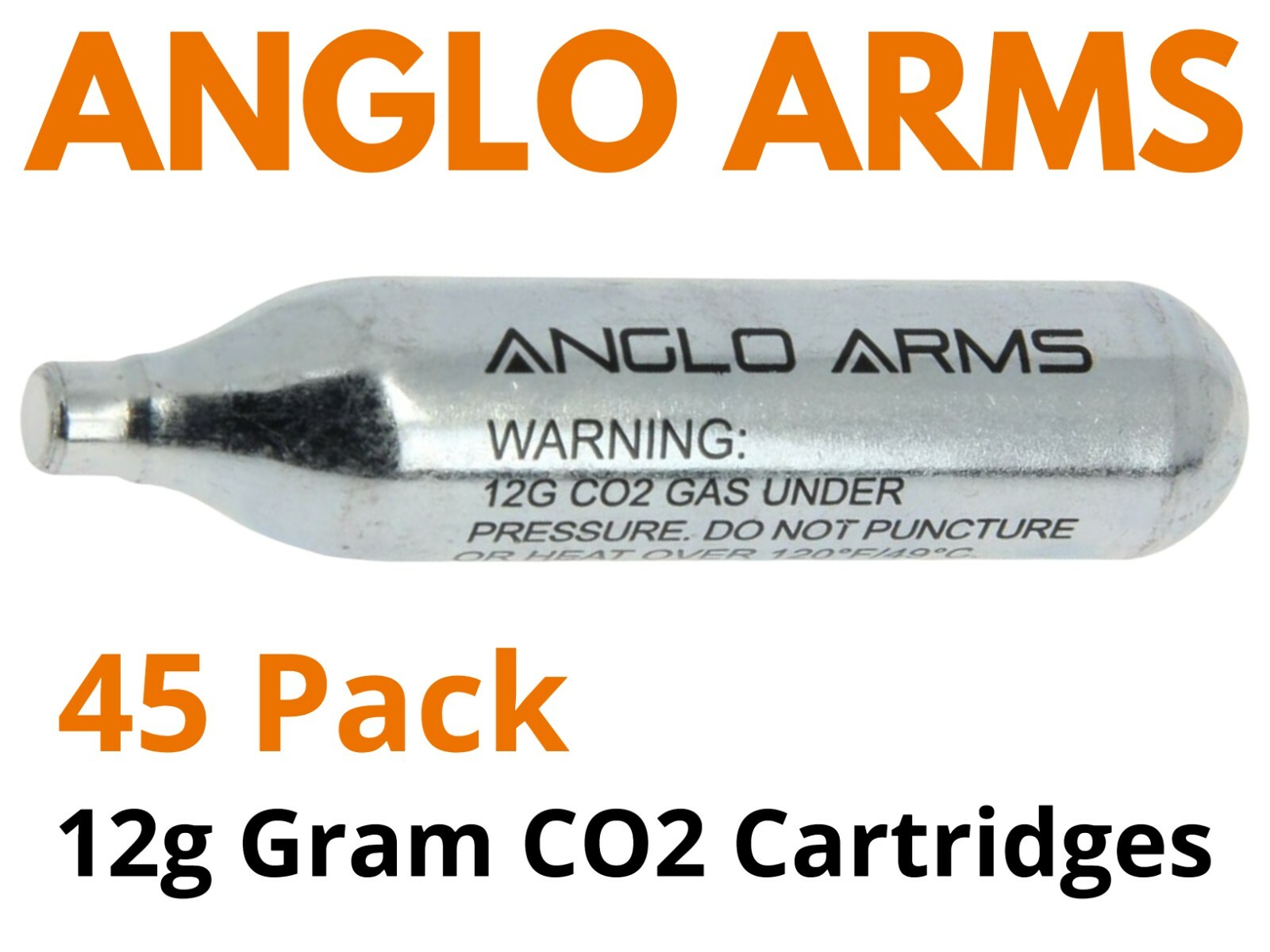 Anglo Arms 45 Pack 12g Gram Co2 Gas Capsule Cartridge Air Rifle Pistol Air Gun
