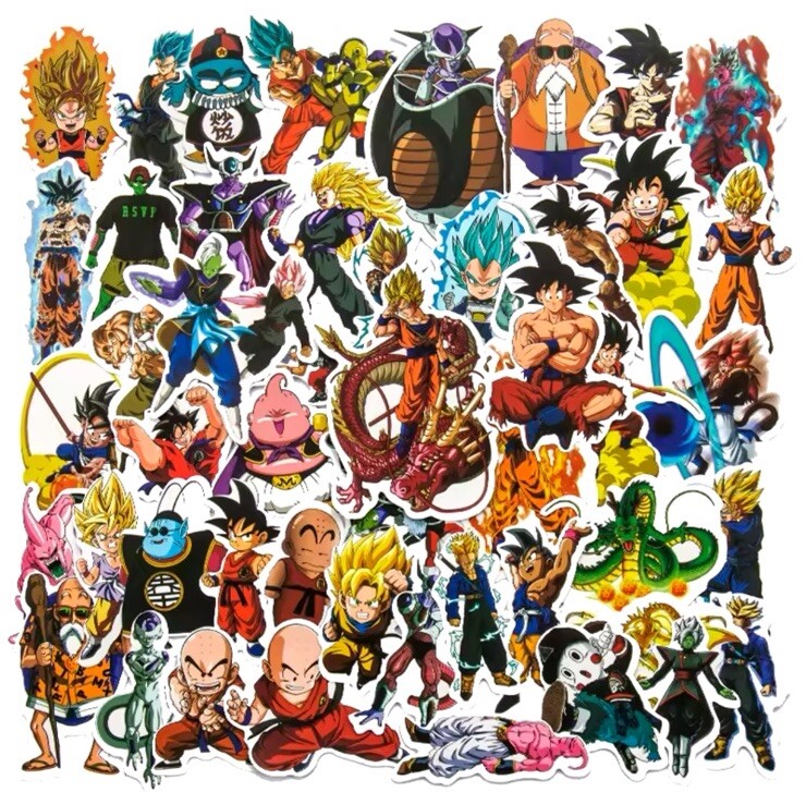 50 Anime Dragon Ball Z Stickers DBZ Super Saiyan For Phone Luggage Skateboard