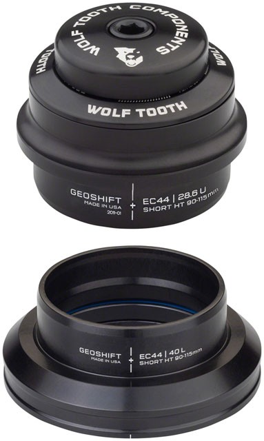 Wolf Tooth GeoShift Performance Angle Headset - 1 Deg, Short, EC44/EC44, Black
