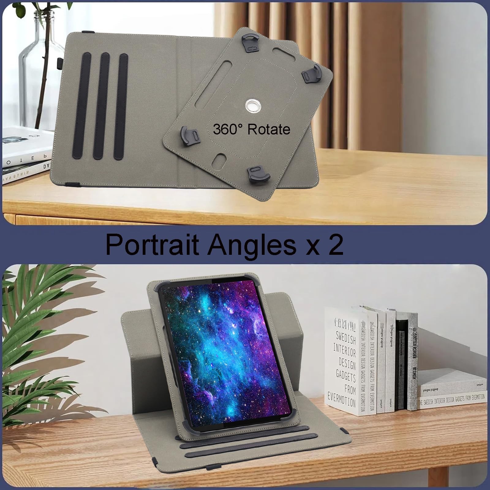 Universal 10 10.1 11 Inch Android 16 15 Tablet Case, 360 Degree Rotating Mult...