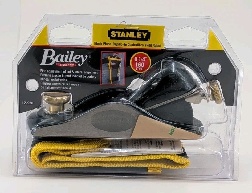 Stanley Bailey 6-1/4" Block Plane 12-920 NEW IN PACKAGE W/Pouch Woodworking