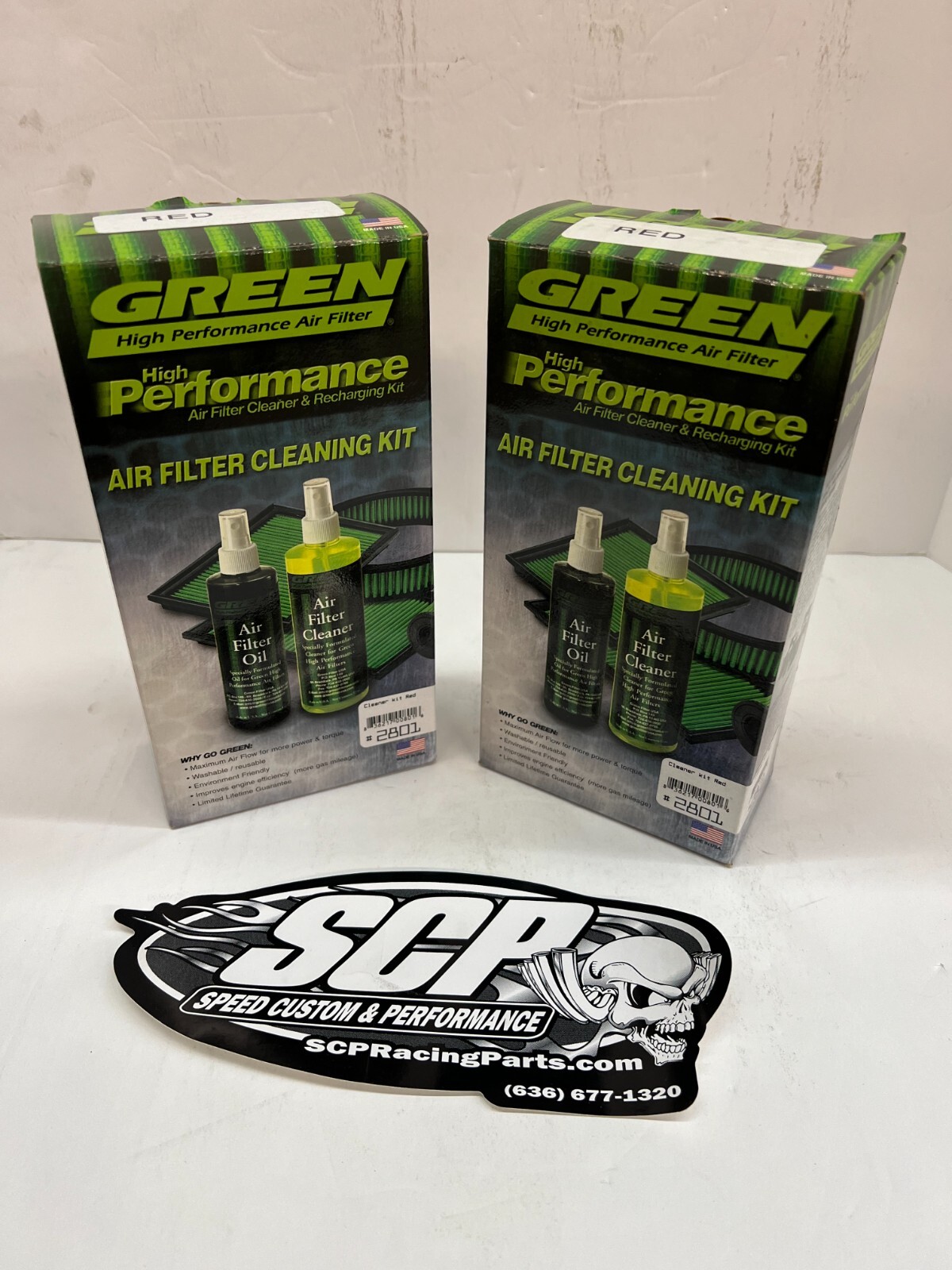 (2) Green Performance Air Filter Recharge Oil & Cleaner Kit**K&N