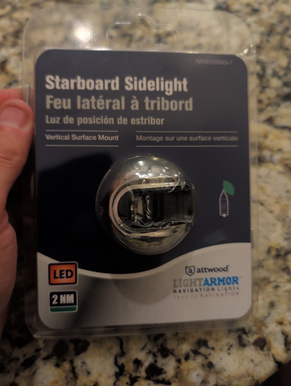 Attwood LightArmor  Navigation Light - Starboard. Fast Free Ship