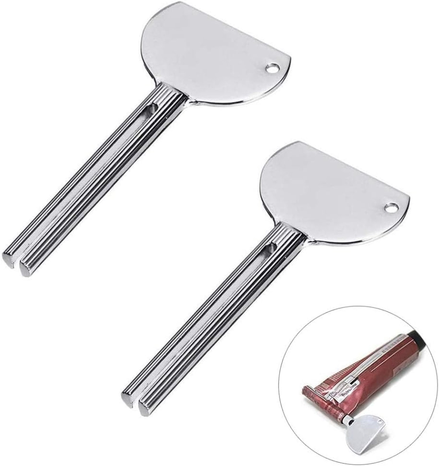 2 Pcs Stainless Steels Metal Tube Squeezer Keys Salon Manual Toothpaste Tube ...