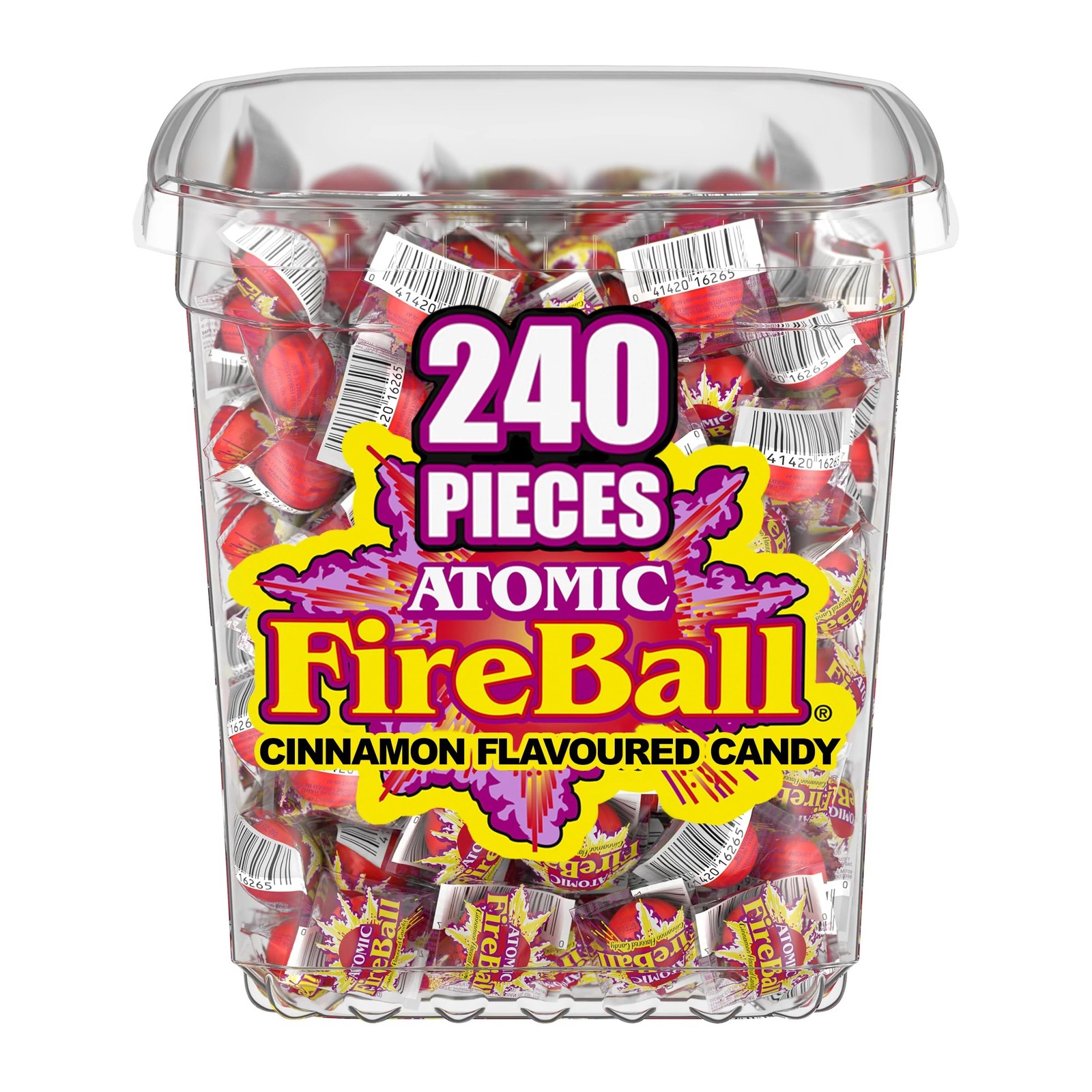 Cinnamon Atomic Fireball Candy, Individually Wrapped, 240 Count Box