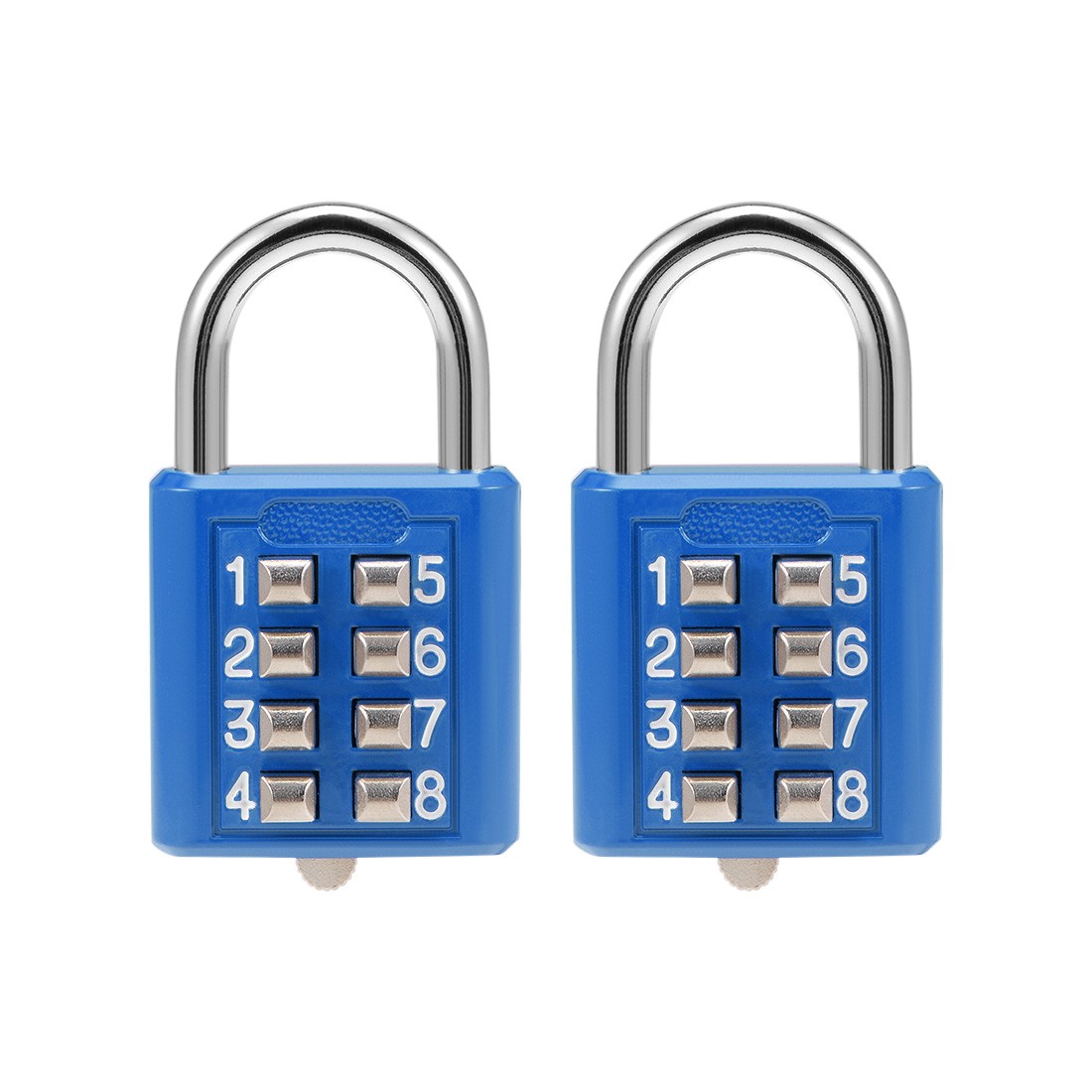 8 Digit Combination Padlock Push Button Lock for Locker Cabinet Blue 2Pack