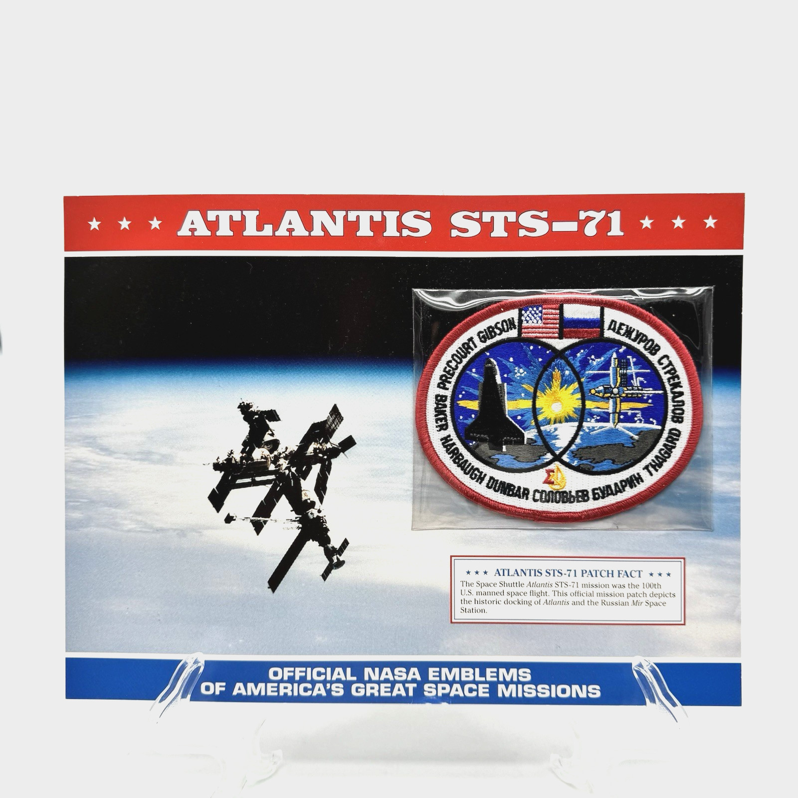 Official NASA Emblems PATCH Space Missions ATLANTIS STS-71 Shuttle Mir Station