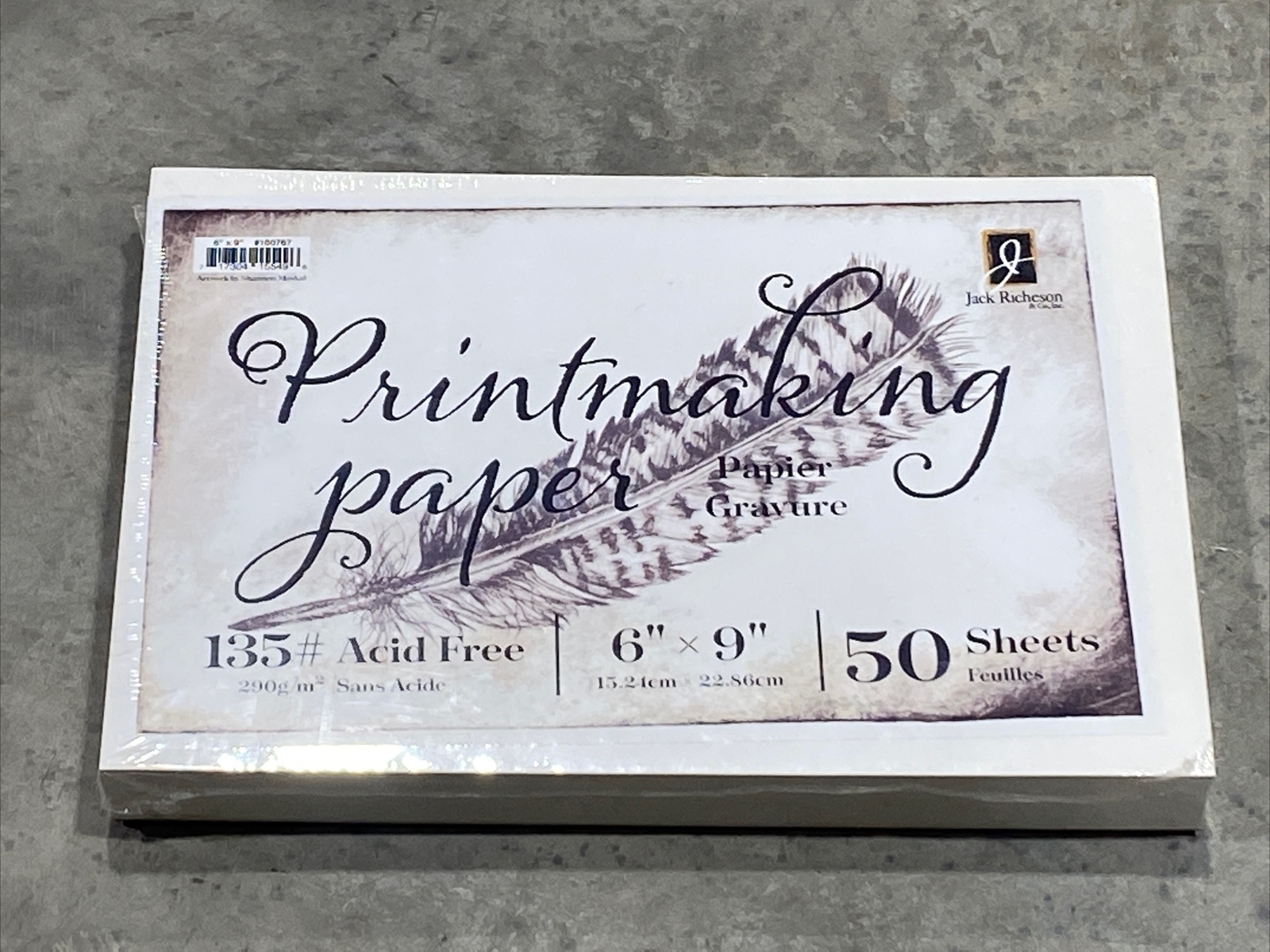 Jack Richeson Printmaking Paper 135# 6”X9” #100767 (50-Sheets) New
