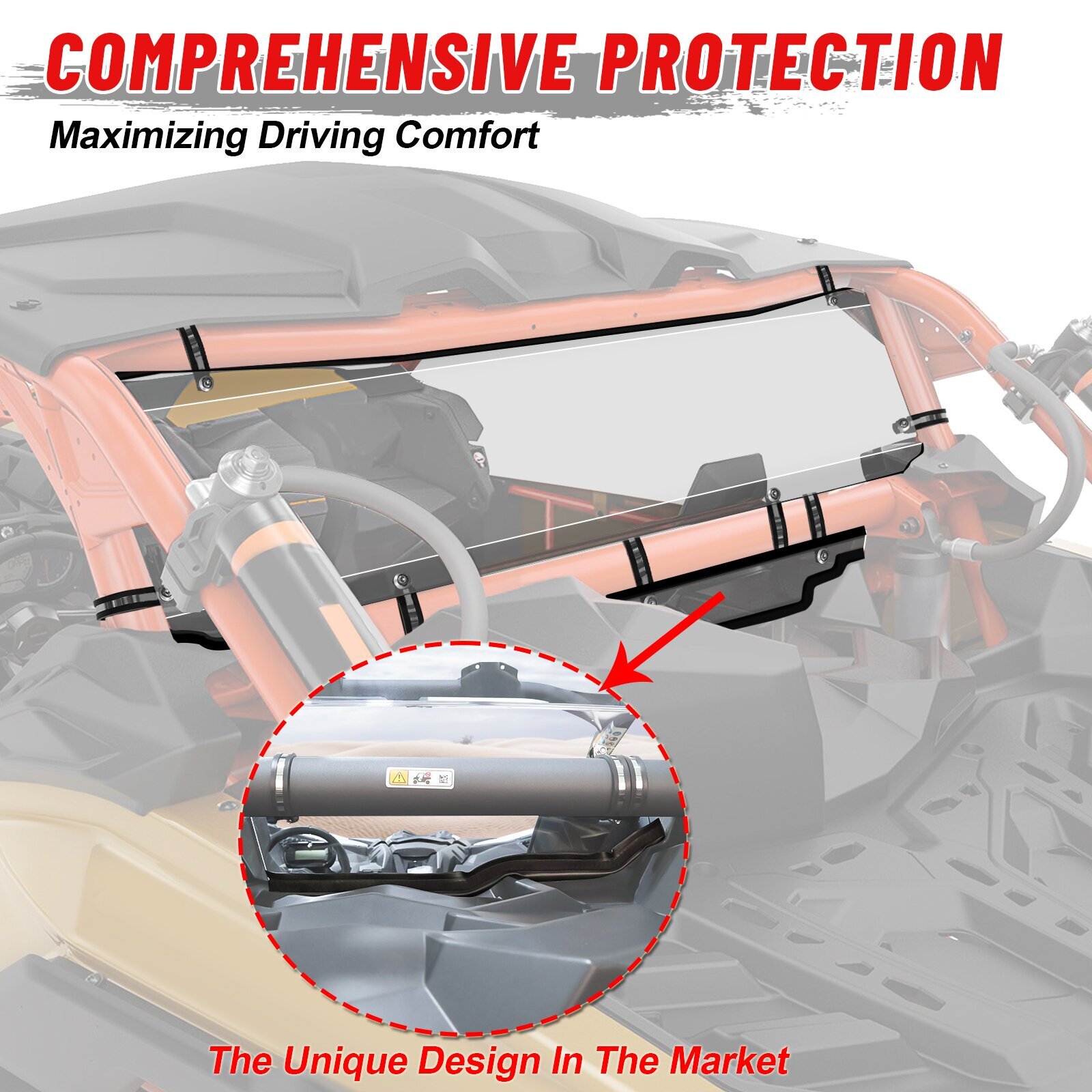 For Can Am Maverick X3/X3 Max 2017-2024 Full Rear Windshield PC Back Window
